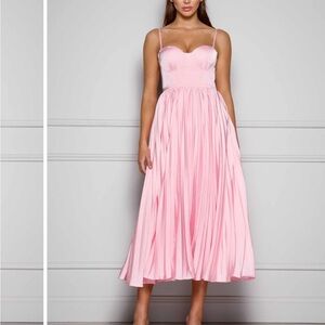 Elegant Pink Spaghetti Strap Dress